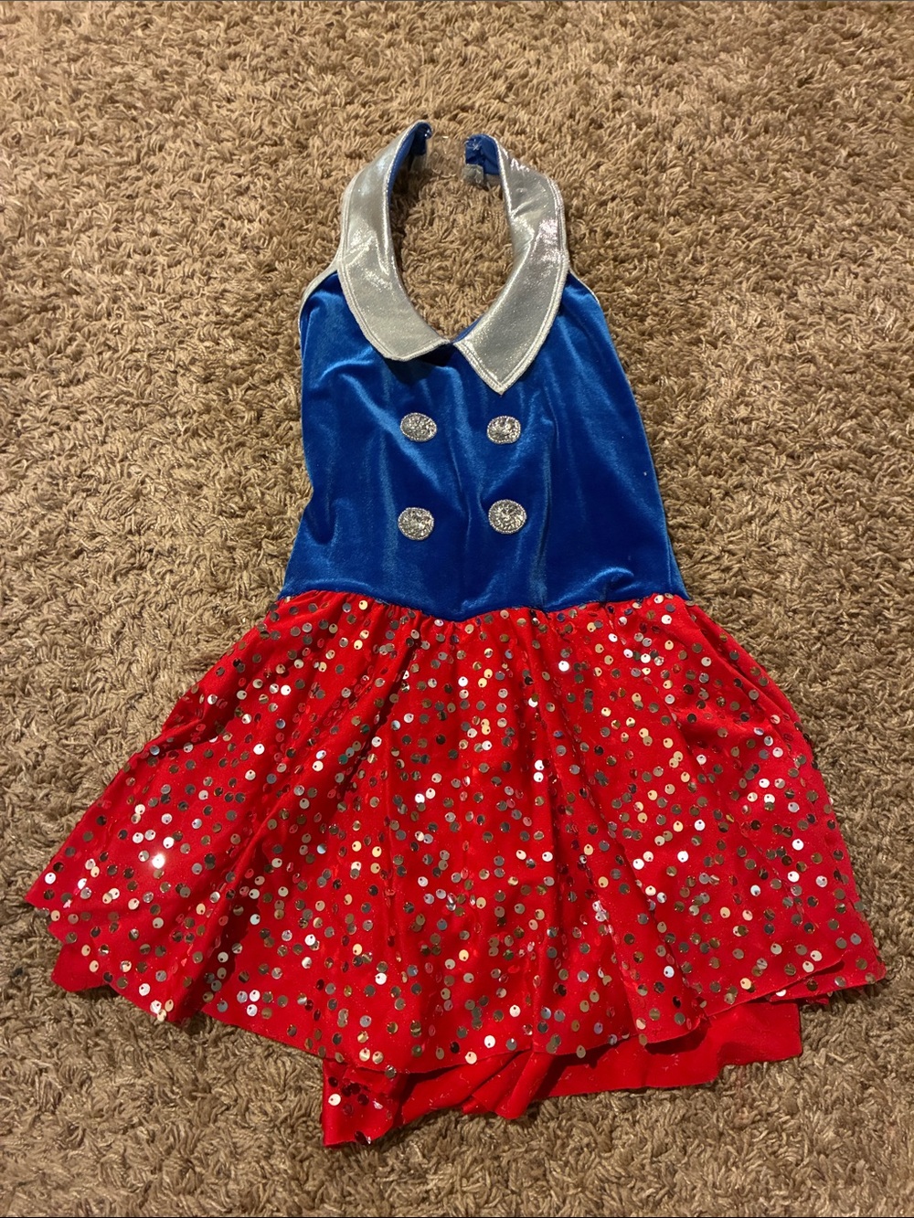 Kids red, white, and blue dance / skating costume